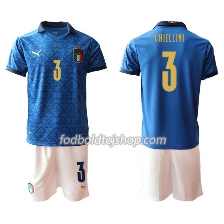 Italien Chiellini 3 Børn Hjemme Fodboldsæt Euro 2020 S/S (+ Korte bukser)
